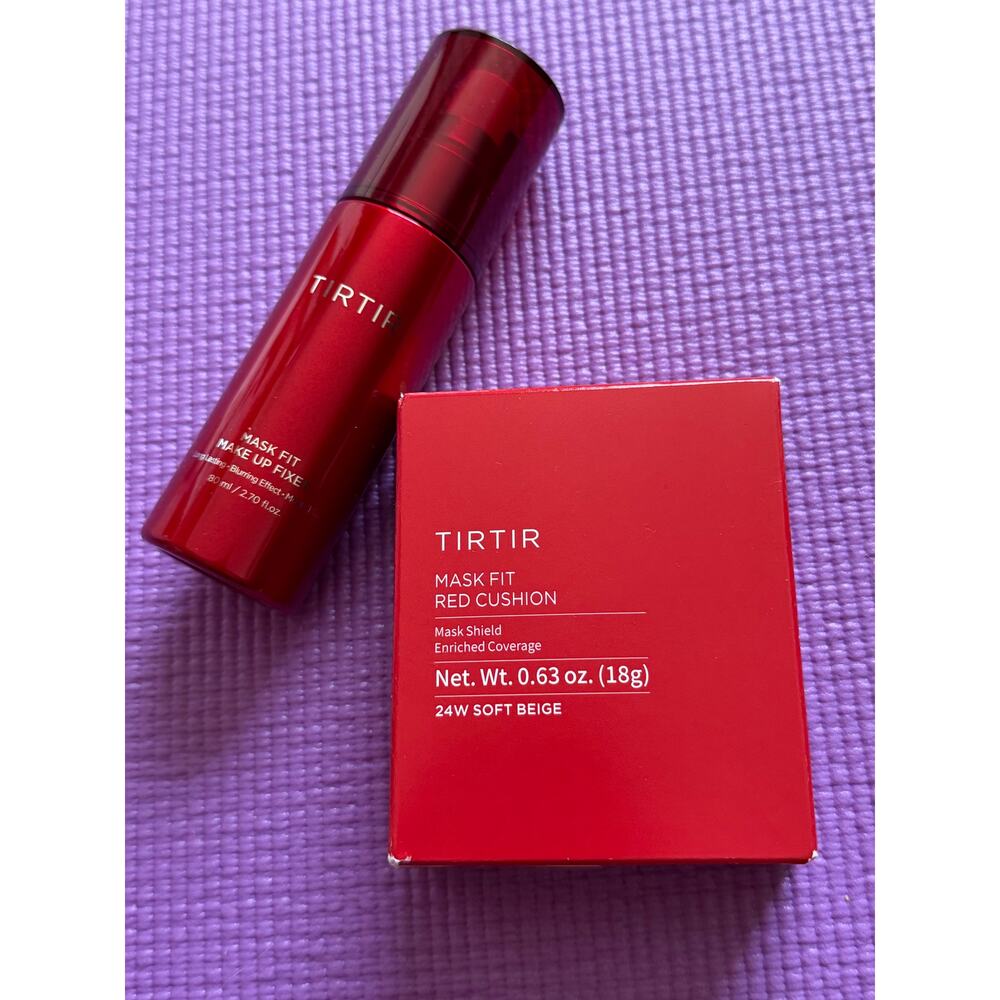 New Tirtir Lot Mask Fit Red Cushion Foundation 24W & Mask Fit Makeup Fixer